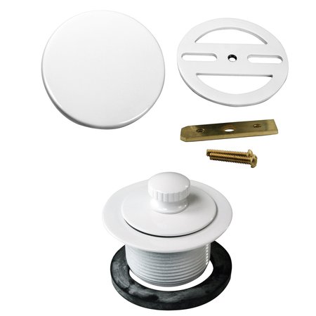 WESTBRASS Twist & Close Tub Trim Set W/ Floating Overflow Faceplate in Powdercoated White D94H-50